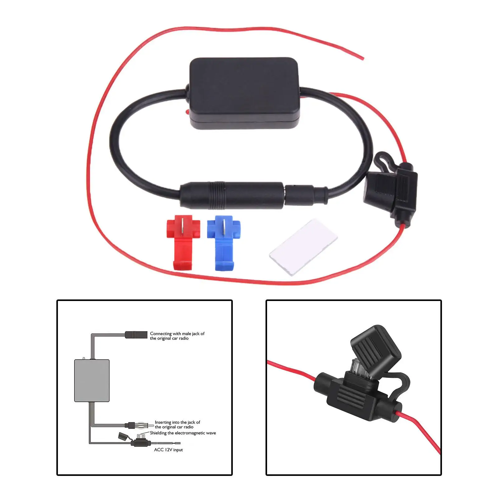 Car Stereo FM Radio Antenna Signal Booster for RV Audio Radio Stereo Media Head Unit Receiver