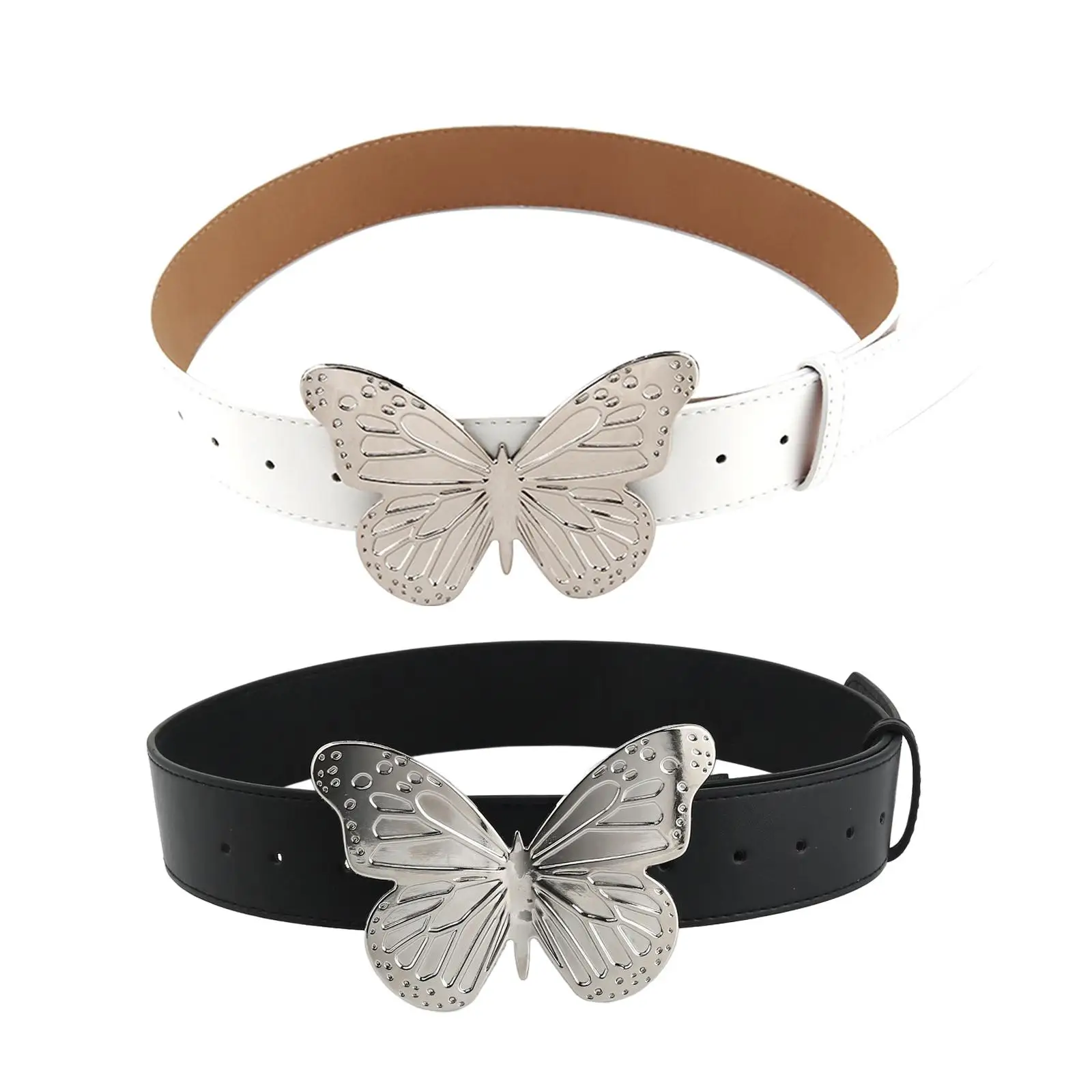 PU Leather Women Belts with Butterfly Buckle Ladies Waist Belt for Ladies