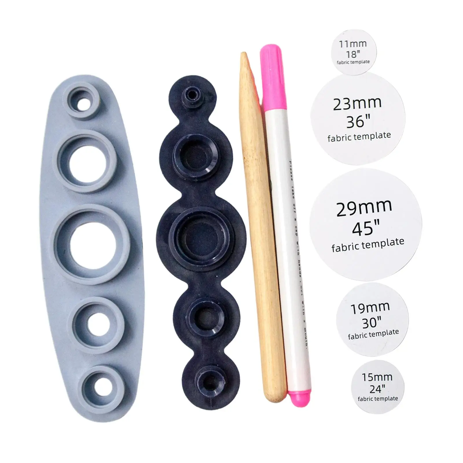 Cover Button Tool Easy to Use Round Button Base 5 Sizes 11-29mm Handmade Cover Button for Shirt Down Jacket Luggage Sweater