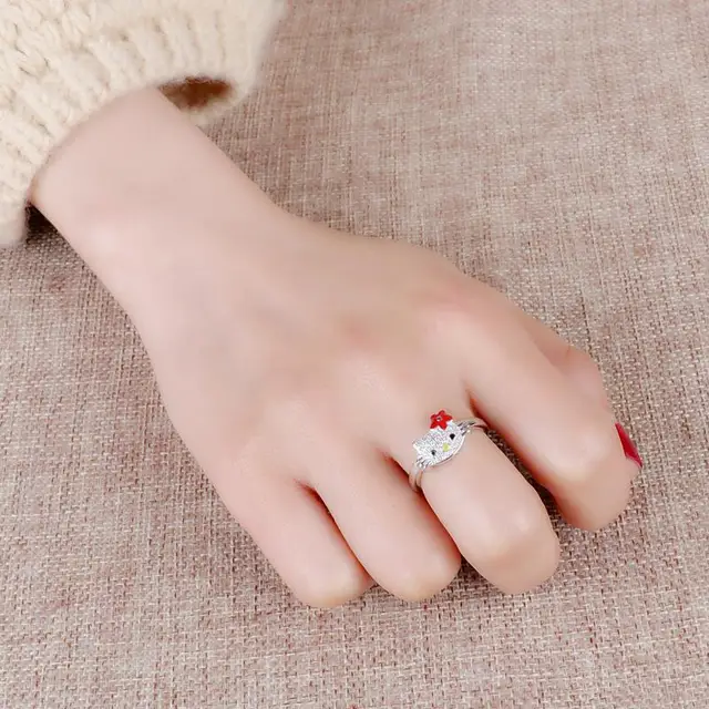Cute Crystal couronne Hello Kitty bague en alliage (JZ008-1) - Chine  Anneaux en métal et métal bagues Crystal prix