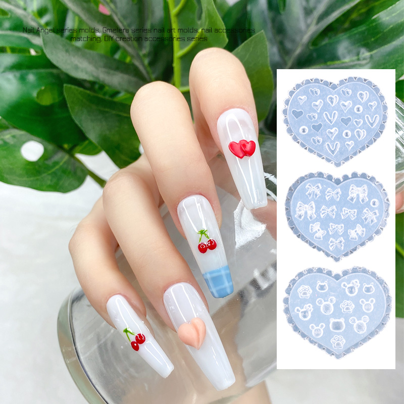 Best of TSZS 1pcs / Lot Japanese Soft Silicone Nail Flowe Heart Bow Mold 3D Silicon Carved Cartoon Template Nails Accesories For Salon Reviews & Tips