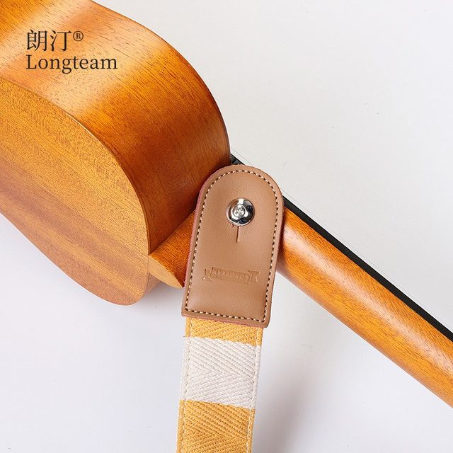 Sangle Vintage Réglable Pour Ukulélé - Cuir Et Lin Confortable Avec Fixations Incluses