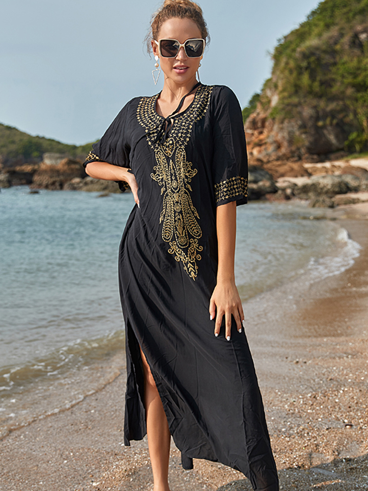 túnica robe de plage pareo feminino maxi