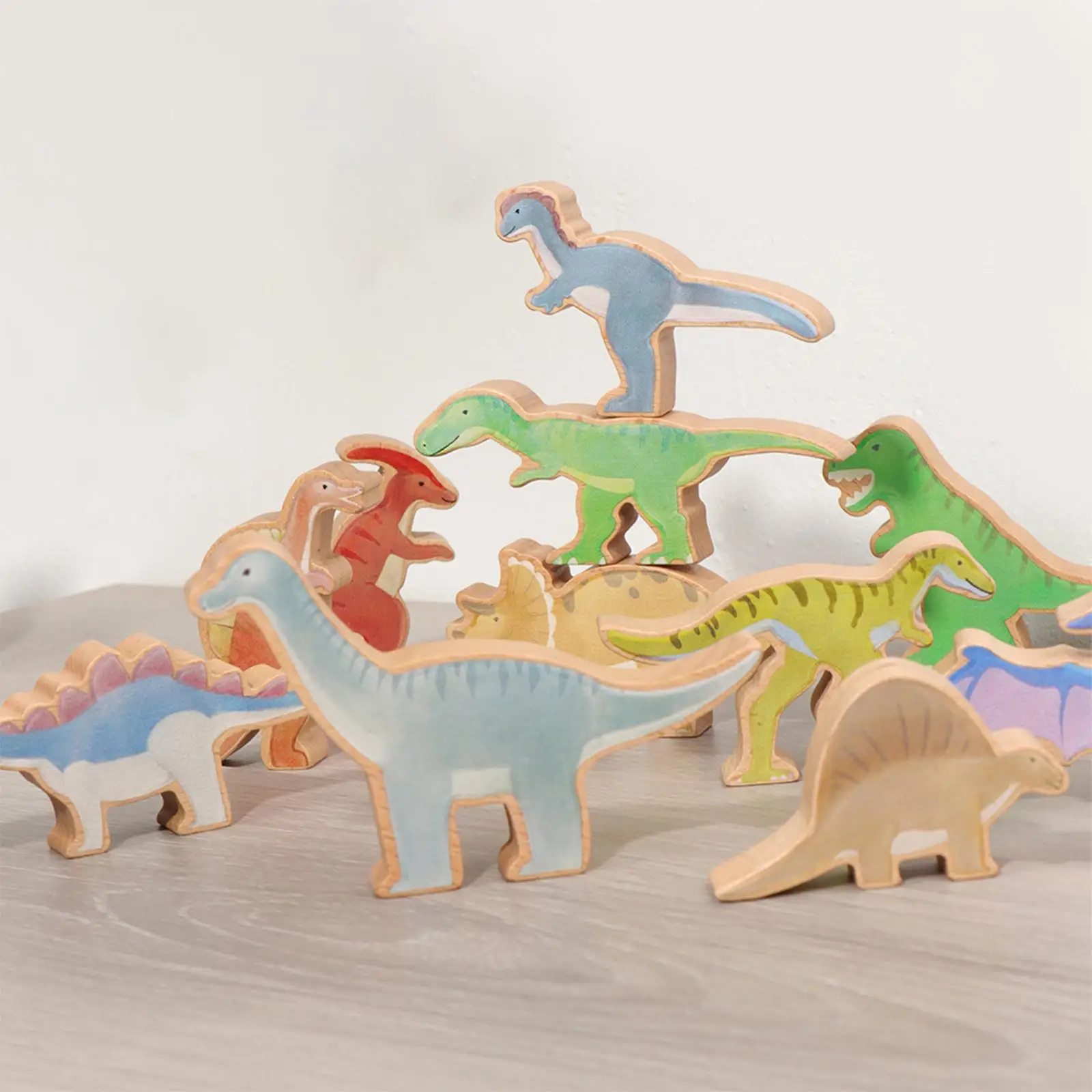 Montessori Wooden Blocks Dinosaur Toys Learning Toys Puzzle Toys Educational Toys Brain Development for Kids Children Gifts