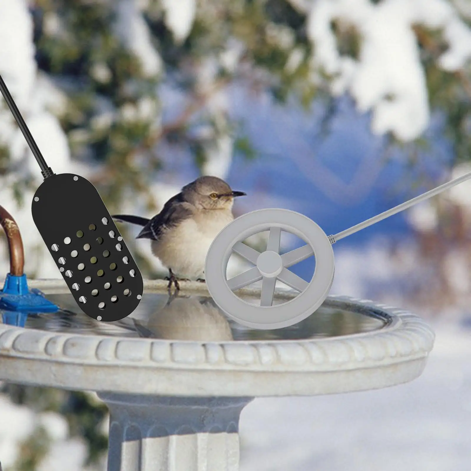 Bird Bath Heater with Thermostatically Controlled Bird Bath Deicer Water Heater for Backyard Garden Winter Outdoor Patio Goose