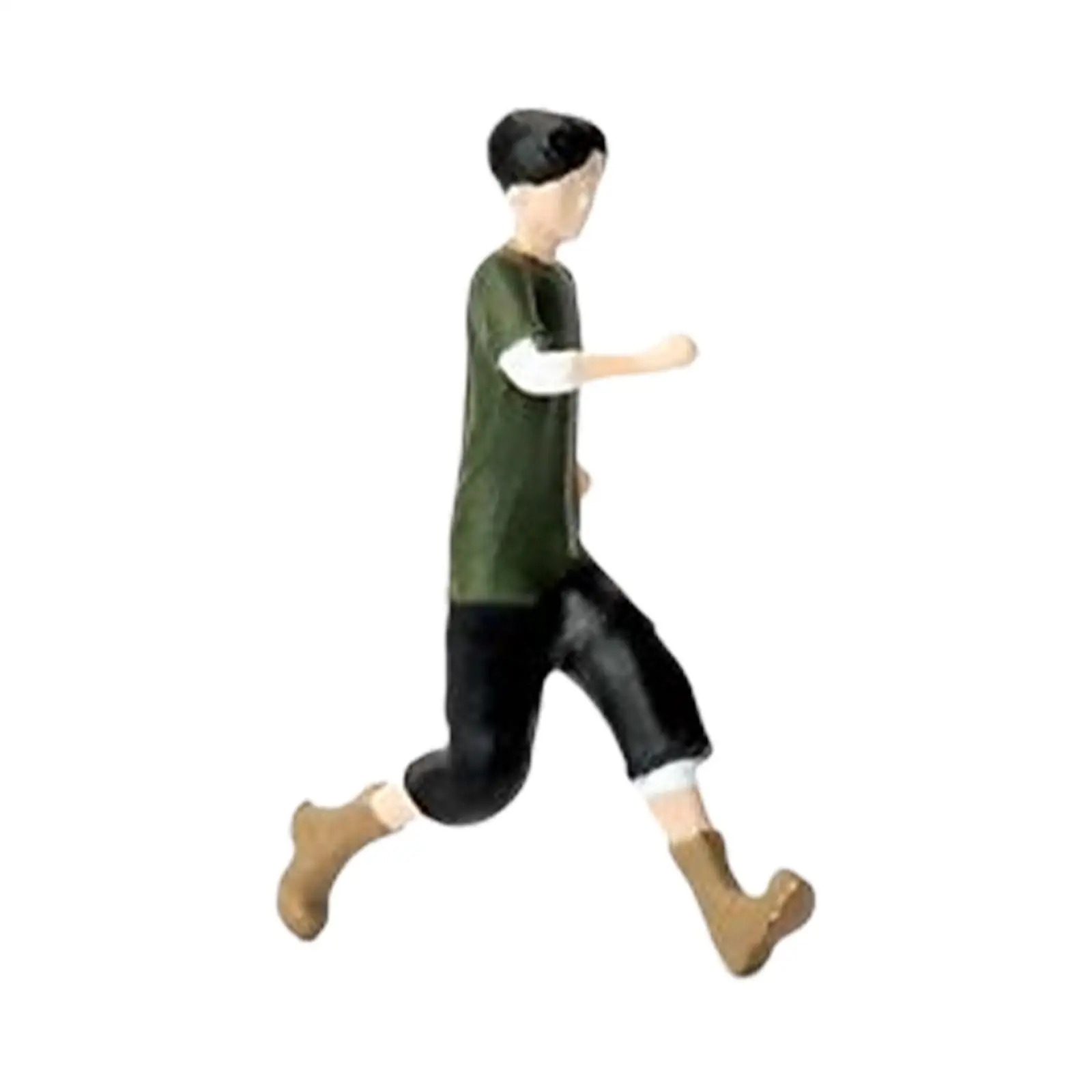 Mini 1:64 People Figures Tiny Running Boy for Dollhouse Sand Table Decor