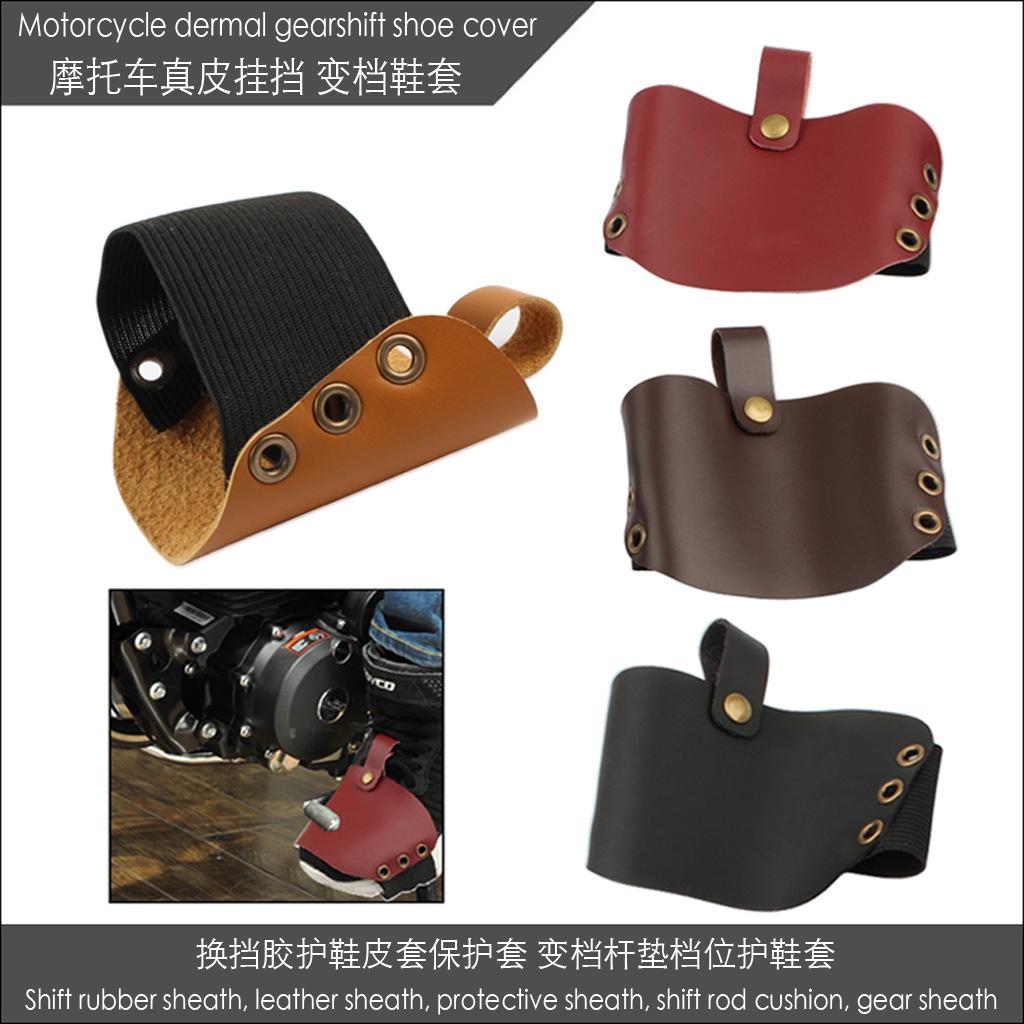 Genuine Leather Motorcycle Gear Shifter Shoes Boots Protection Cover Shift Adjustable Pad Motorcycle Gear Shift Pad