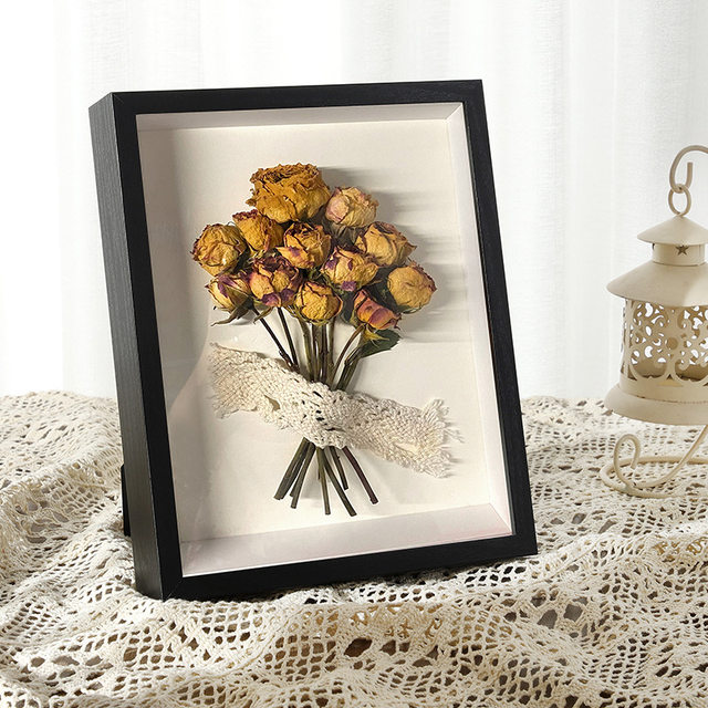 Shadow Box Depth 3cm Wooden Photo Frame For Displaying Three