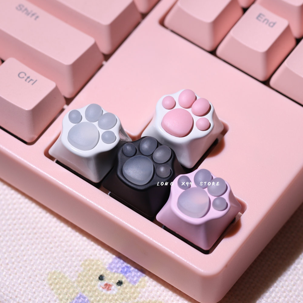 Paws Pad, Soft Feel, Pink Keycaps para