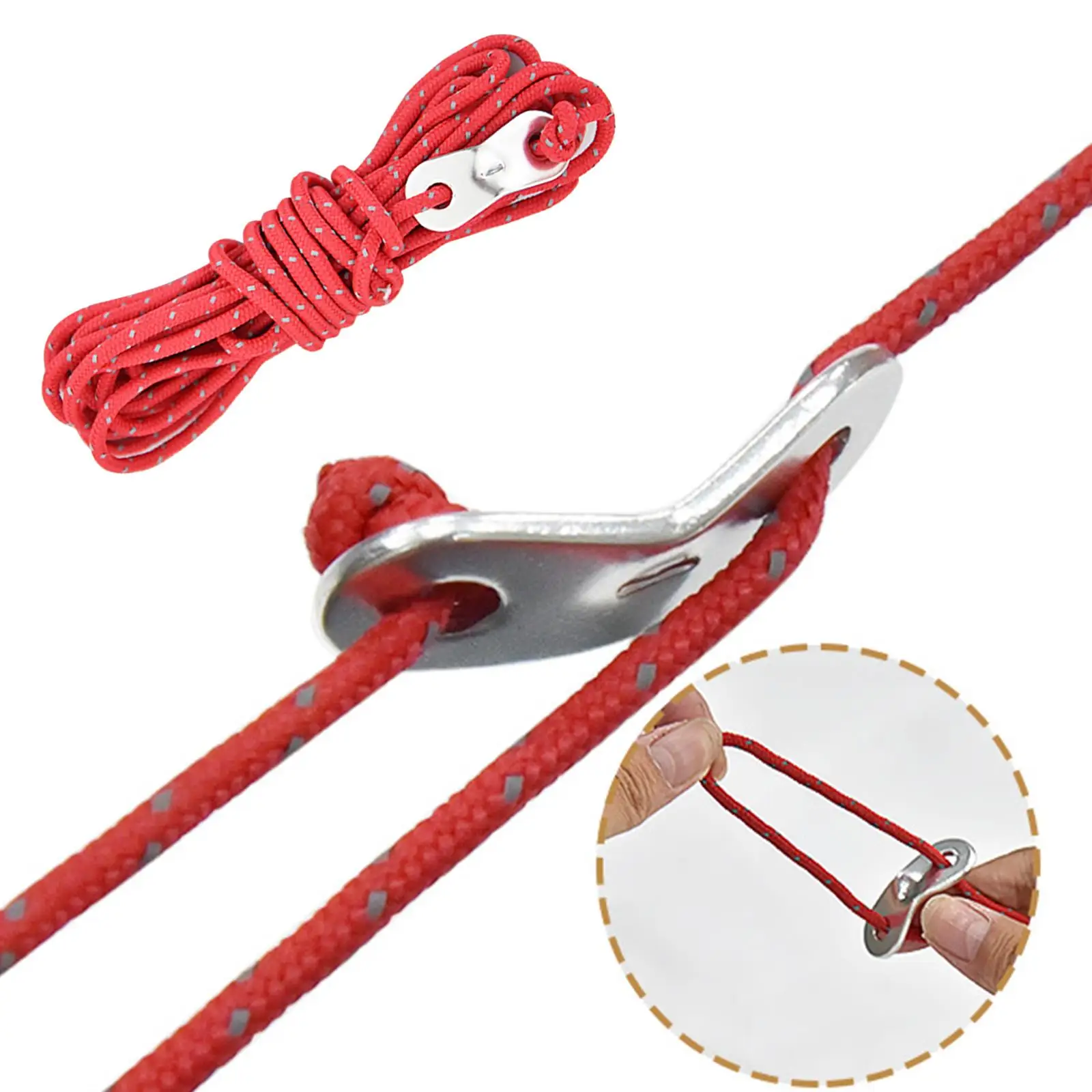 2x Adjustable Wind Rope with Adjustment Buckle Accs for Camping Tent Canopy Survival