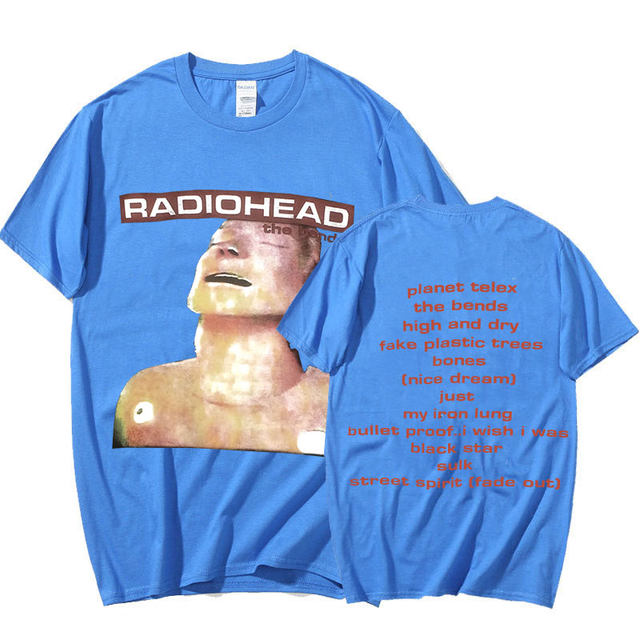 Vintage Rock Band Radiohead T Shirt Men 100% Cotton T-shirts 