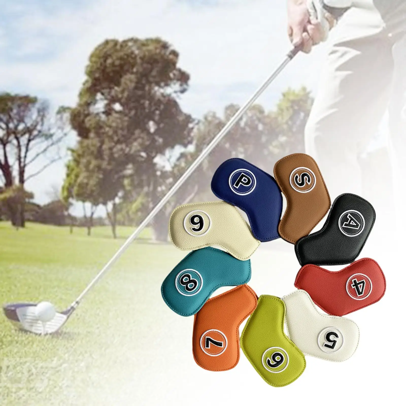 9x Golf Irons Head Covers Set Golf Club Head Cover Protector Waterproof Golfer Equipment