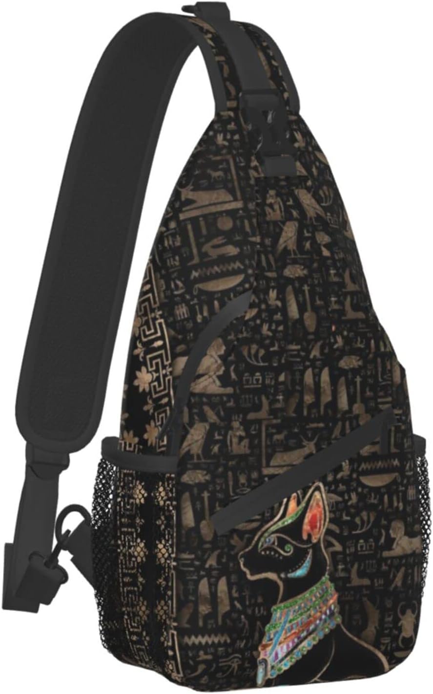 Unisex Sling Egípcio Antigo Saco, Mochila Crossbody