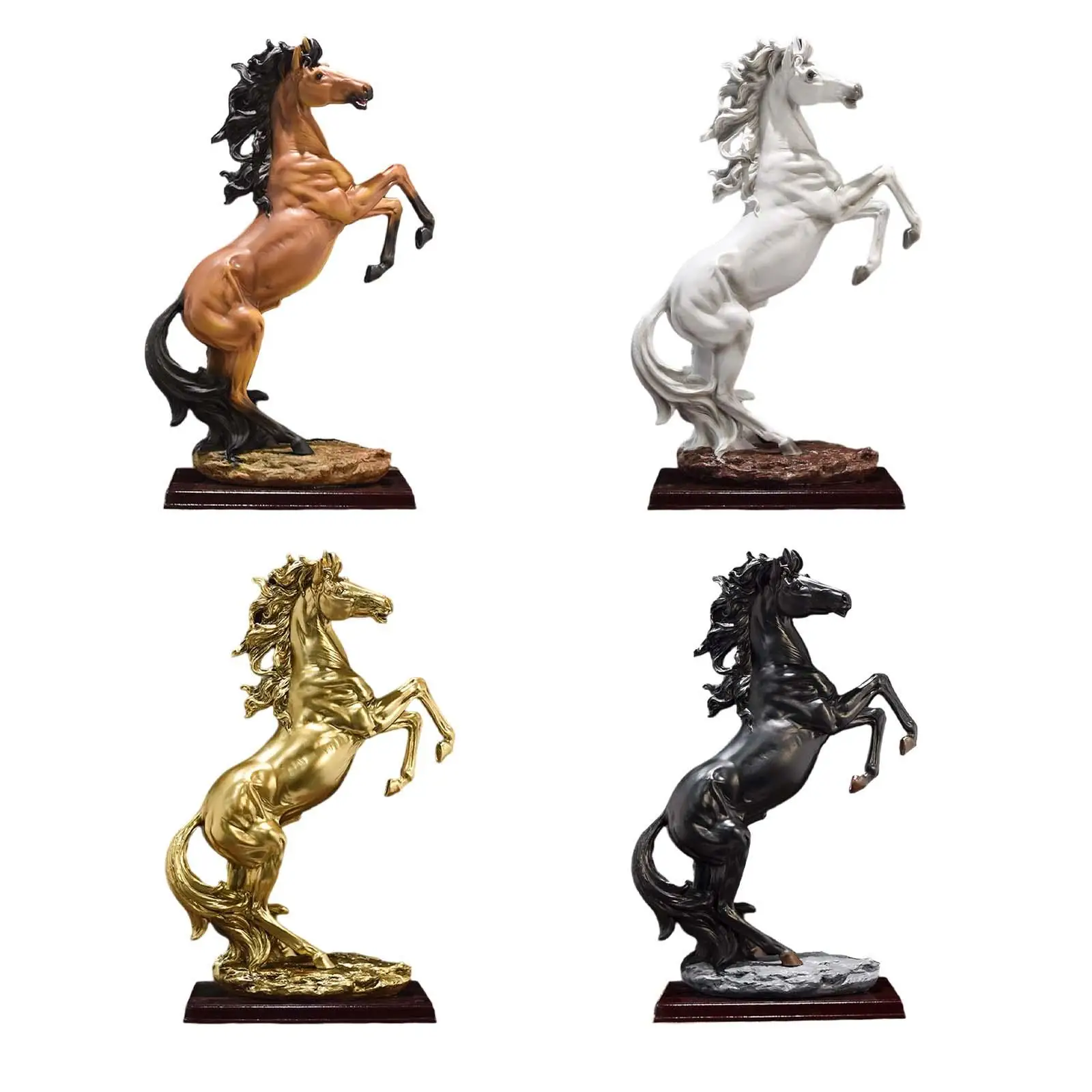 Standing Horse Statue 18.7``H Roaring Horse Modern Horse Statue Big Horse Sculpture Decor for Tabletop Office Shelf Decor Gift
