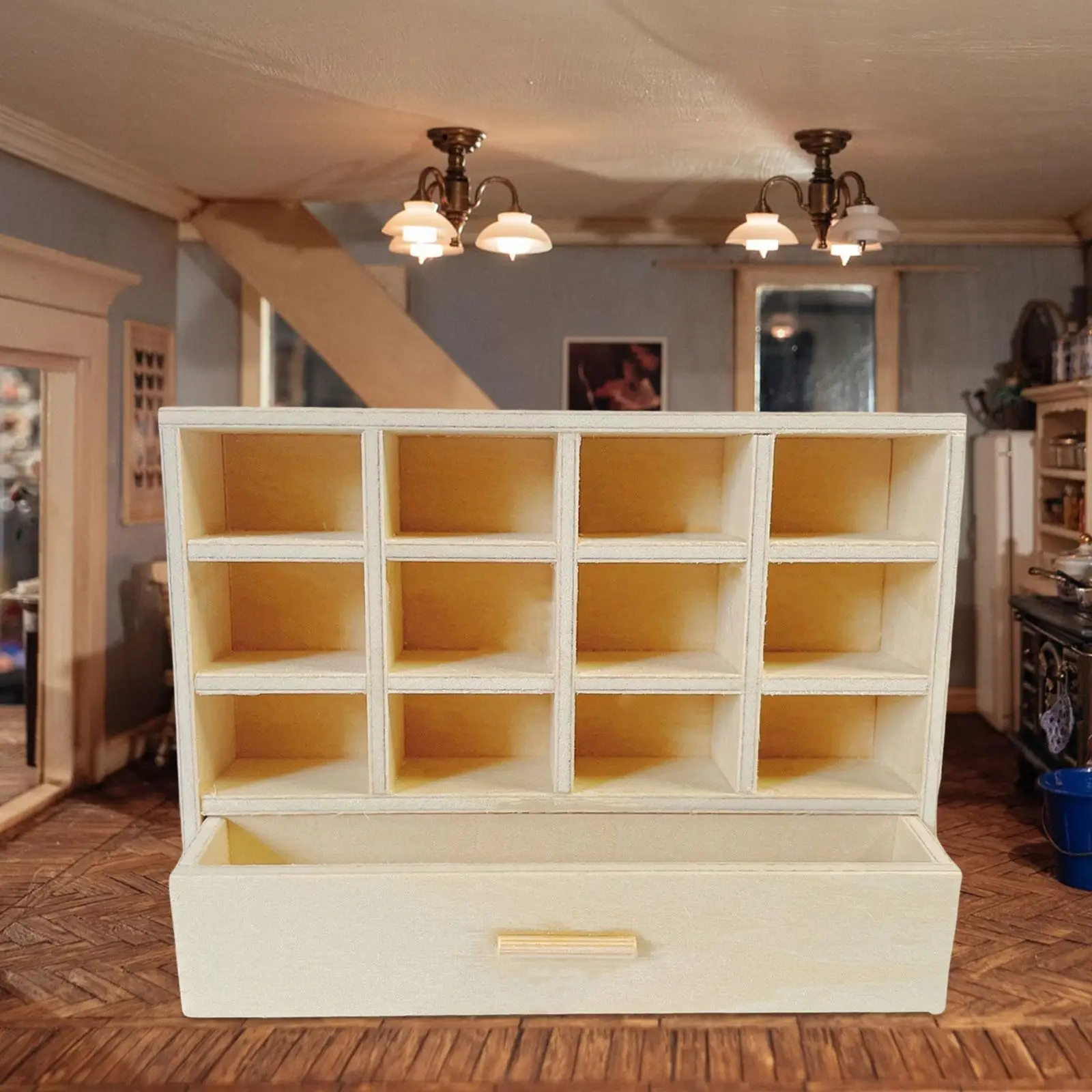 1/12 Dollhouse Miniature Model Bookshelf Scenery Supplies Accessories Home Furniture Toys Bedroom Living Room Decor
