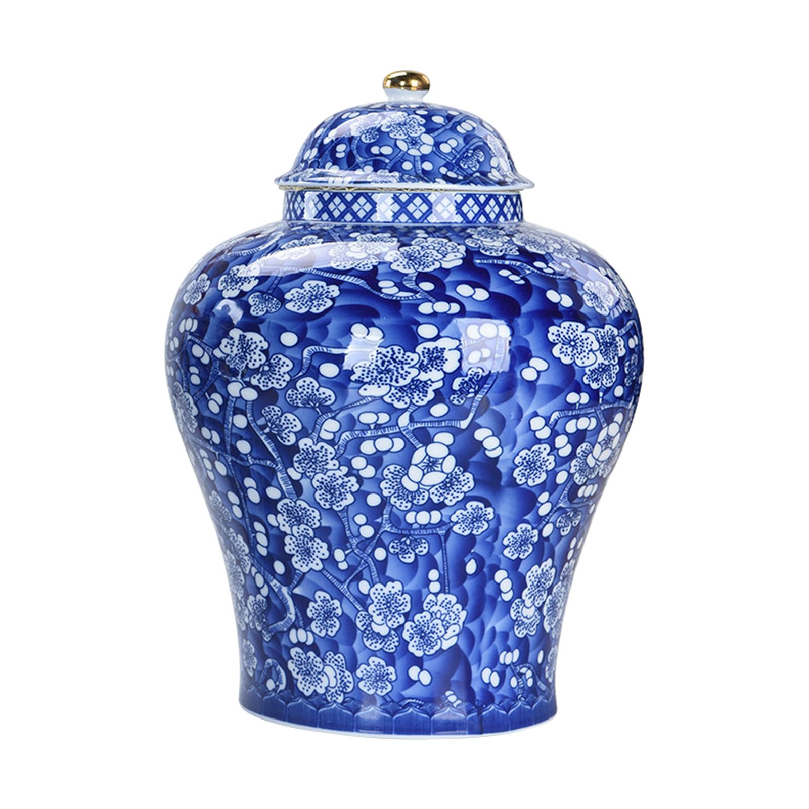 Plum Ceramic Bud Vase Ginger Jar with Lid Store Your Tiny Treasures Glazed Gift for Weddings, Party, Home Office Decor Classical