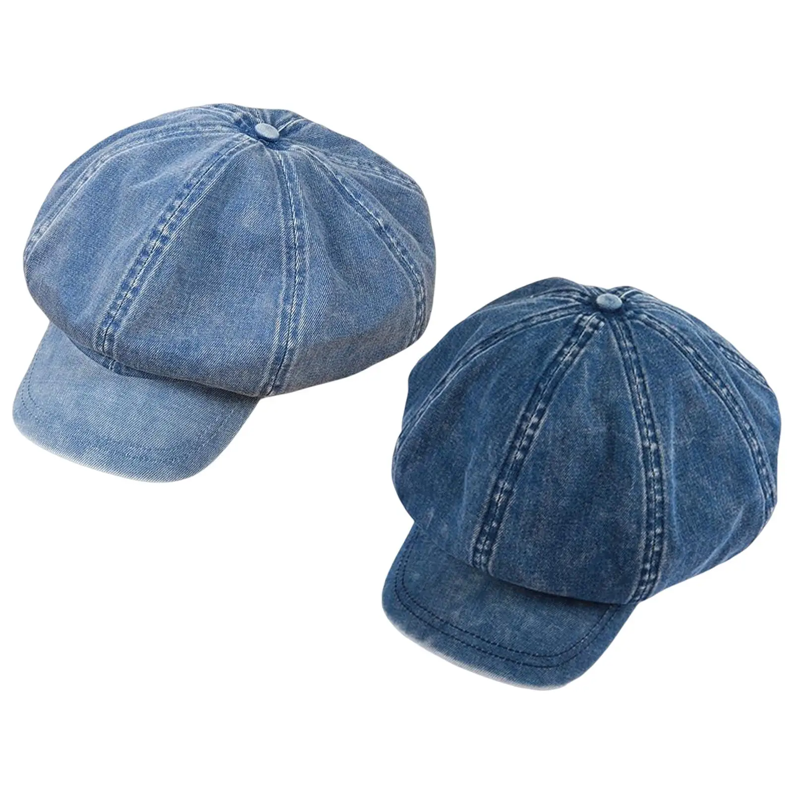 Cotton Denim Beret Hat Men Women Fashion Spring Vintage Newsboy Flat Caps Octagonal Hats