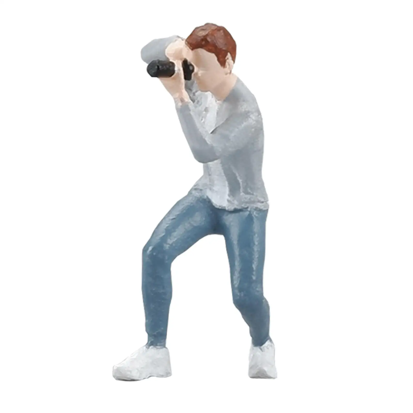 1/64 Scale Miniature Figure Photograph Boy for Model Train Desktop Ornament