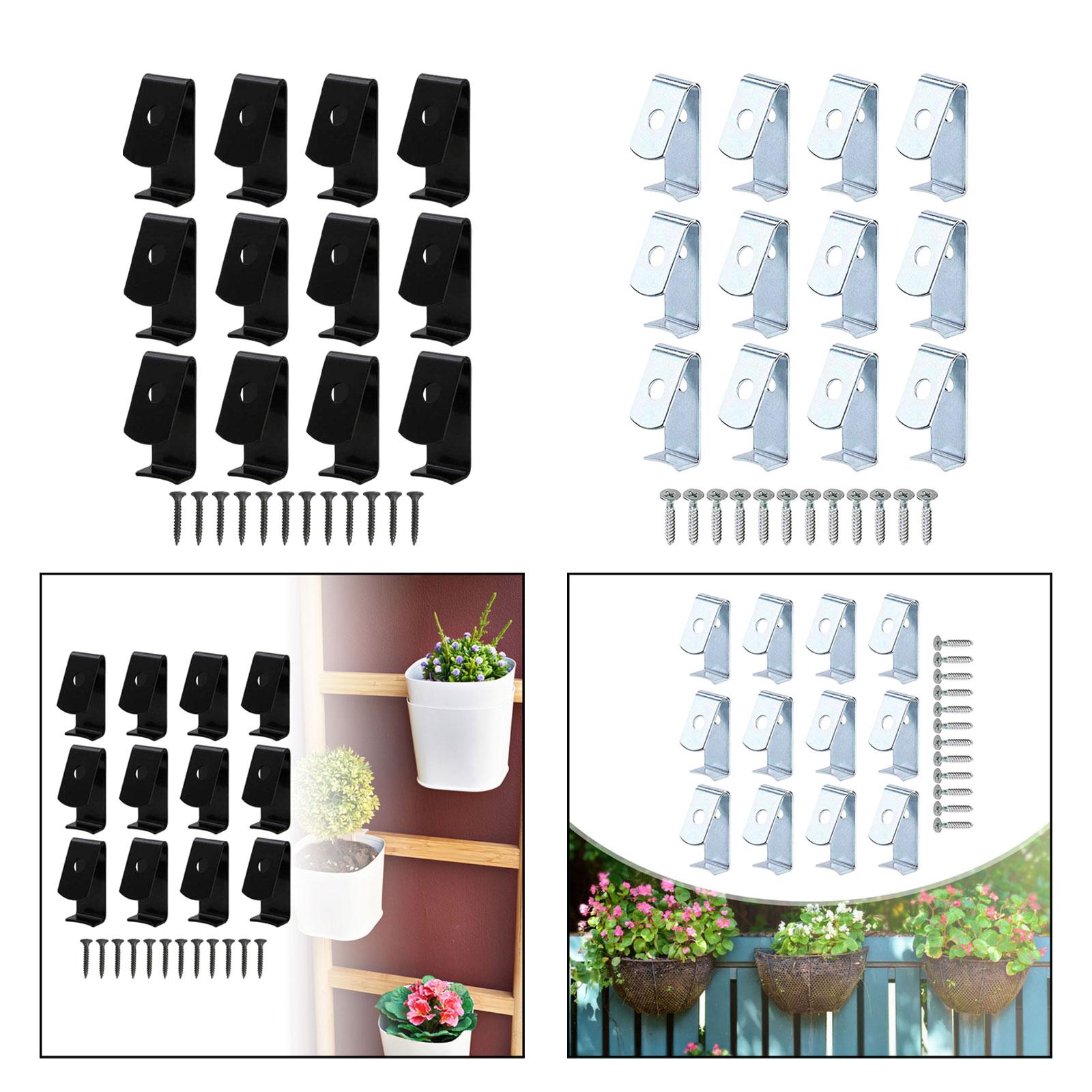 12Pcs Flower Pot Clips Planter Hanger Hooks Garden Decorate Flowerpot Clips Plant Hangers for Fence Outdoor Patio Wall Backyard