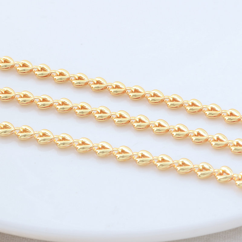 4*6mm 14 Karat vergoldete Messing Herz kette für Schmuck herstellung DIY Halskette Armbänder Kette Schmuck herstellung Lieferungen – Detail 5