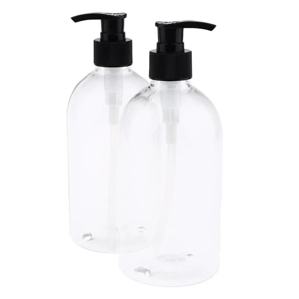 2 PCS 17 oz Empty Lotion Pump Bottles Refillable Containers, Dispensing Lock-Down Design Prevents Mess and 