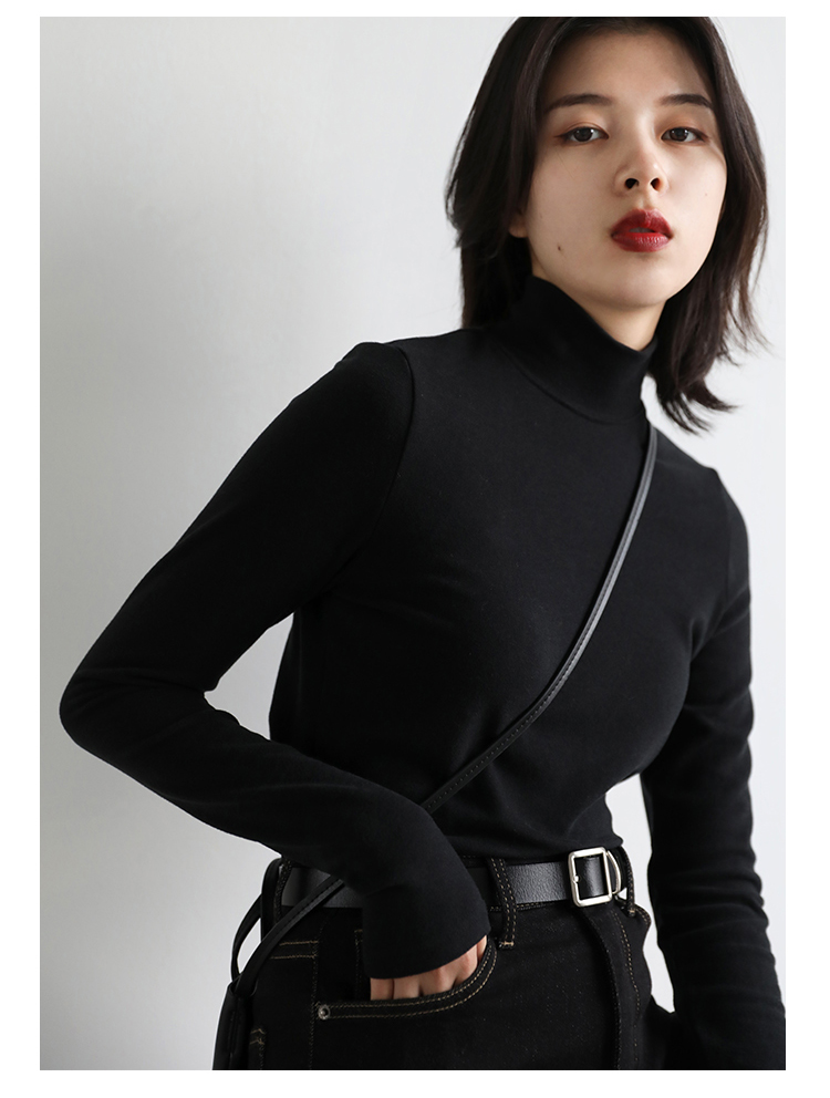 CHIC VEN Women Sweatshirt Turtleneck Pullovers Casual Solid Dralon Warm Bottom Blouse Office Lady Tops Autumn Winter 2023