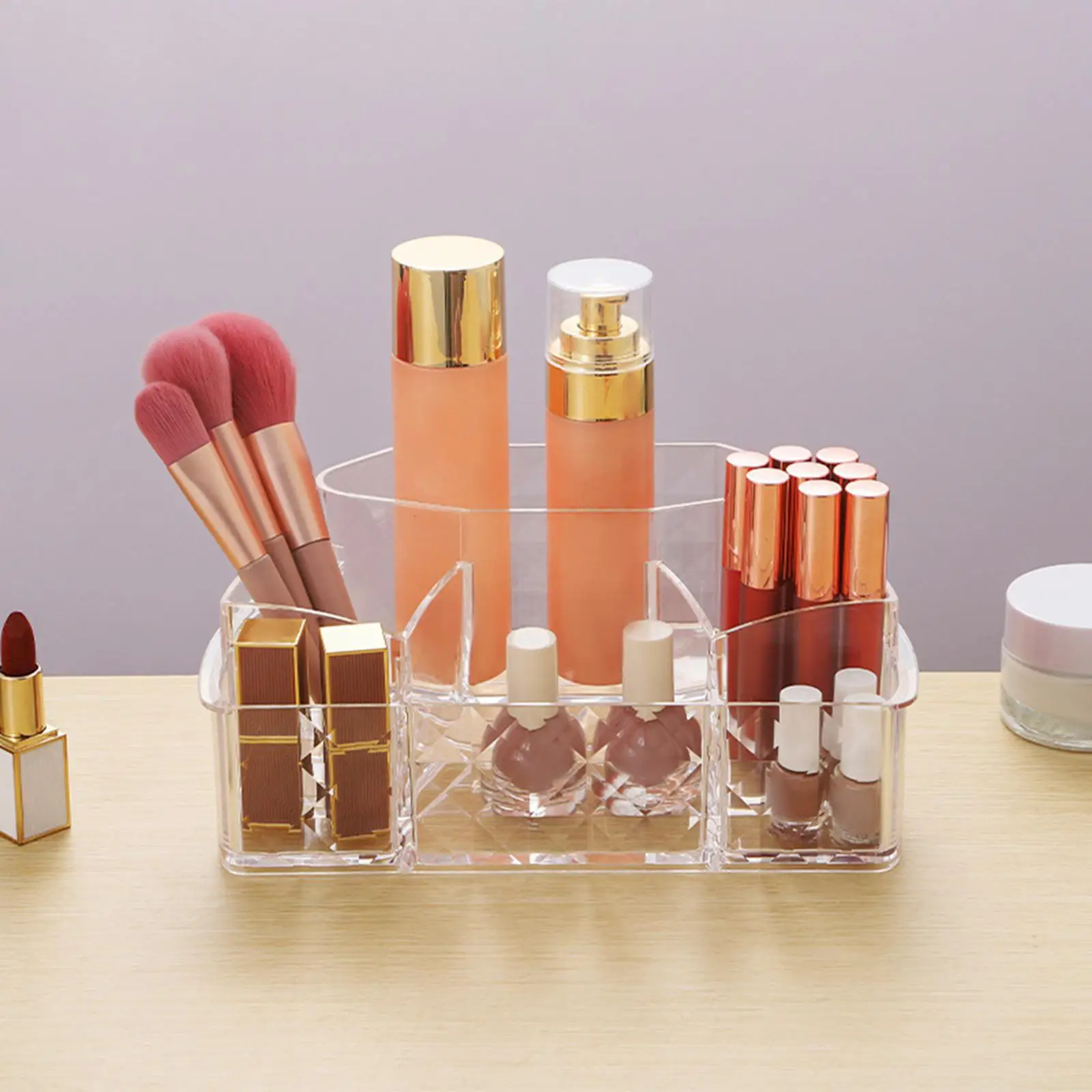 Makeup Organizer Display Case for Lipstick Brushes Hair Accessories Dresser Bathroom