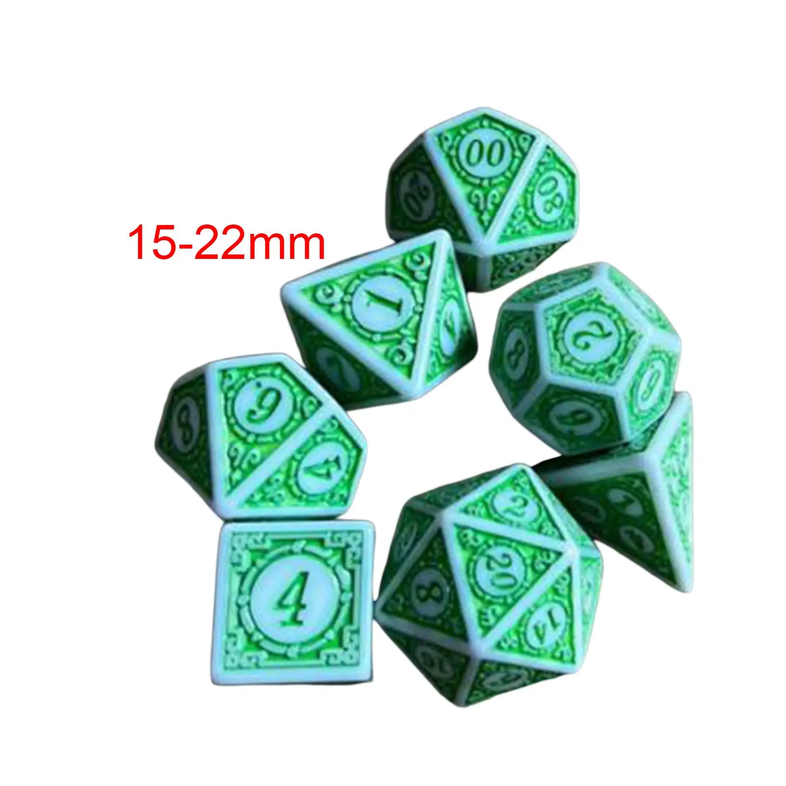 7Pcs Acrylic Polyhedral Dices Set D4-D20 Multicolour Dices Math Teaching Assortment for Role Playing Table Games Card Games