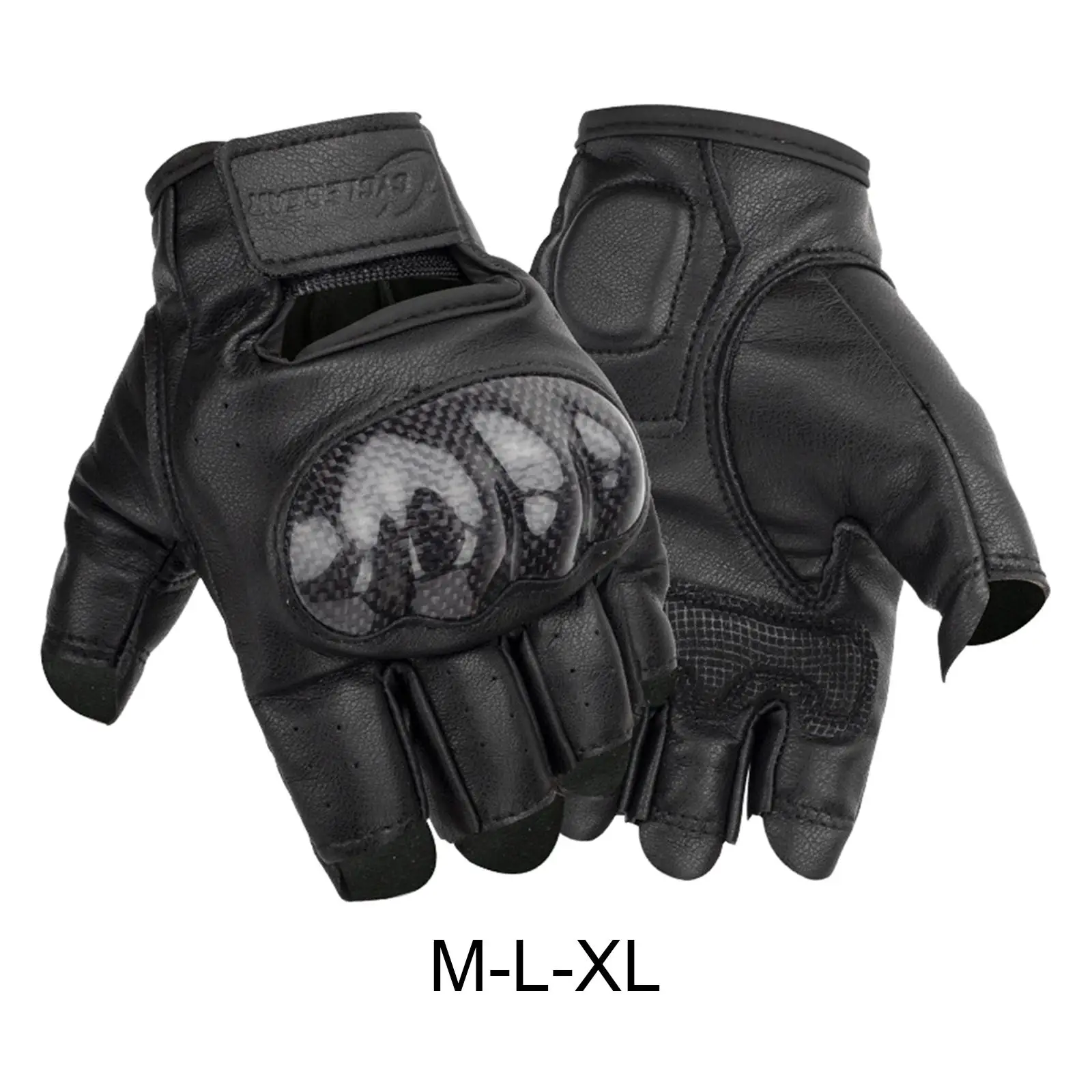 Motorcycle Gloves Half Finger Hard Knuckle Protection PU Leather Fits for Exercise Racing Outdoor Sport Summer Men Women