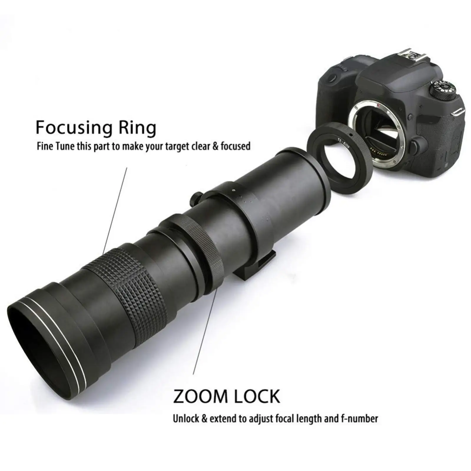 420-800mm Super Telephoto  Lens Metal with Lens Pouch Optical Glass Lens