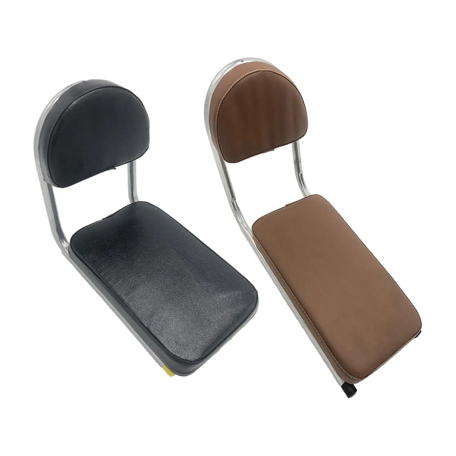 Bicycle Rear Seat Cushion PU Leather Comfortable Portable with Back Rest Back Saddle for Travel Biking Touring Riding Supplies