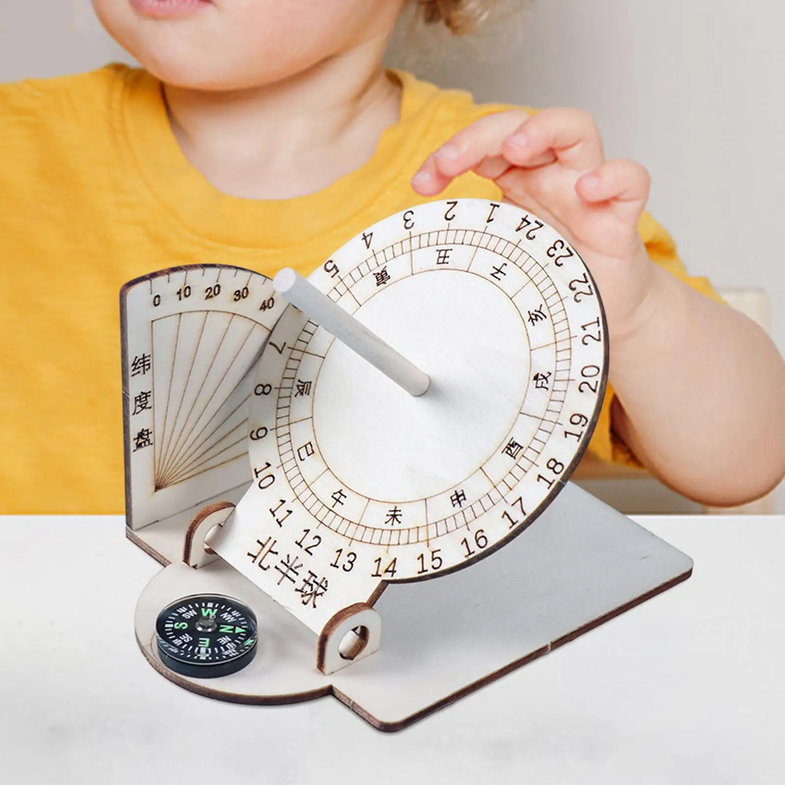 Equatorial Sundial Clock Scientific Experiment Kit Developing Educational Toy DIY Sundial Model Kit Teaching Aid for Toddler Boy