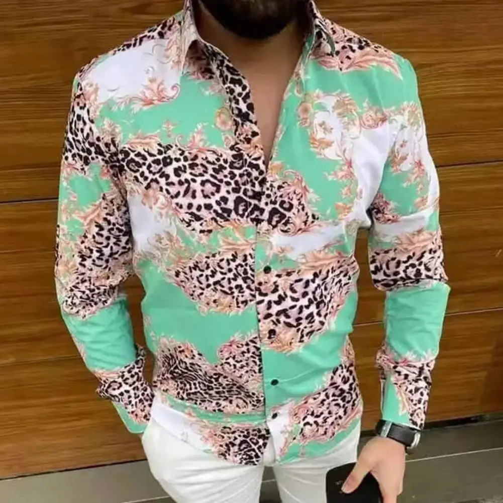 Men Shirt Long Sleeve Cardigan Turn down Collar Single breasted Stripe  Print Leopard Pattern Summer Casual Men Shirts Top 2022| | - AliExpress