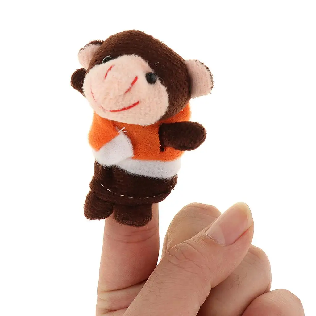 7-Piece Plush Animal Finger Puppets for Story Telling - Monkeys Finger Stuffed