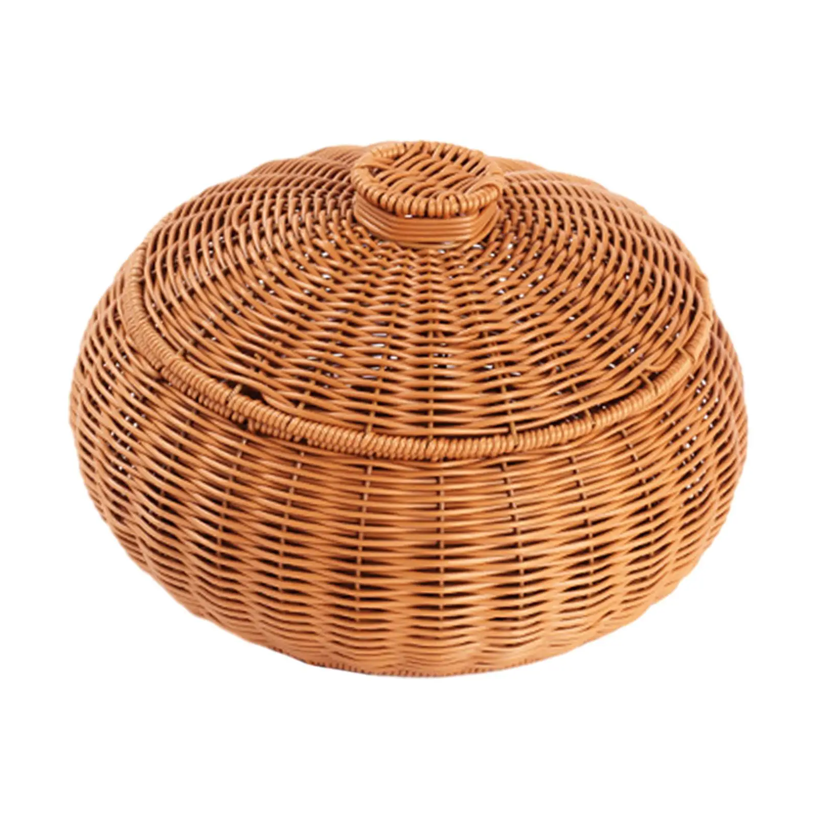 Handwoven Basket Home Décor Shelf Baskets Bin with Lid Food Storage Basket for Bathroom Living Room Bedroom Kitchen Shelves