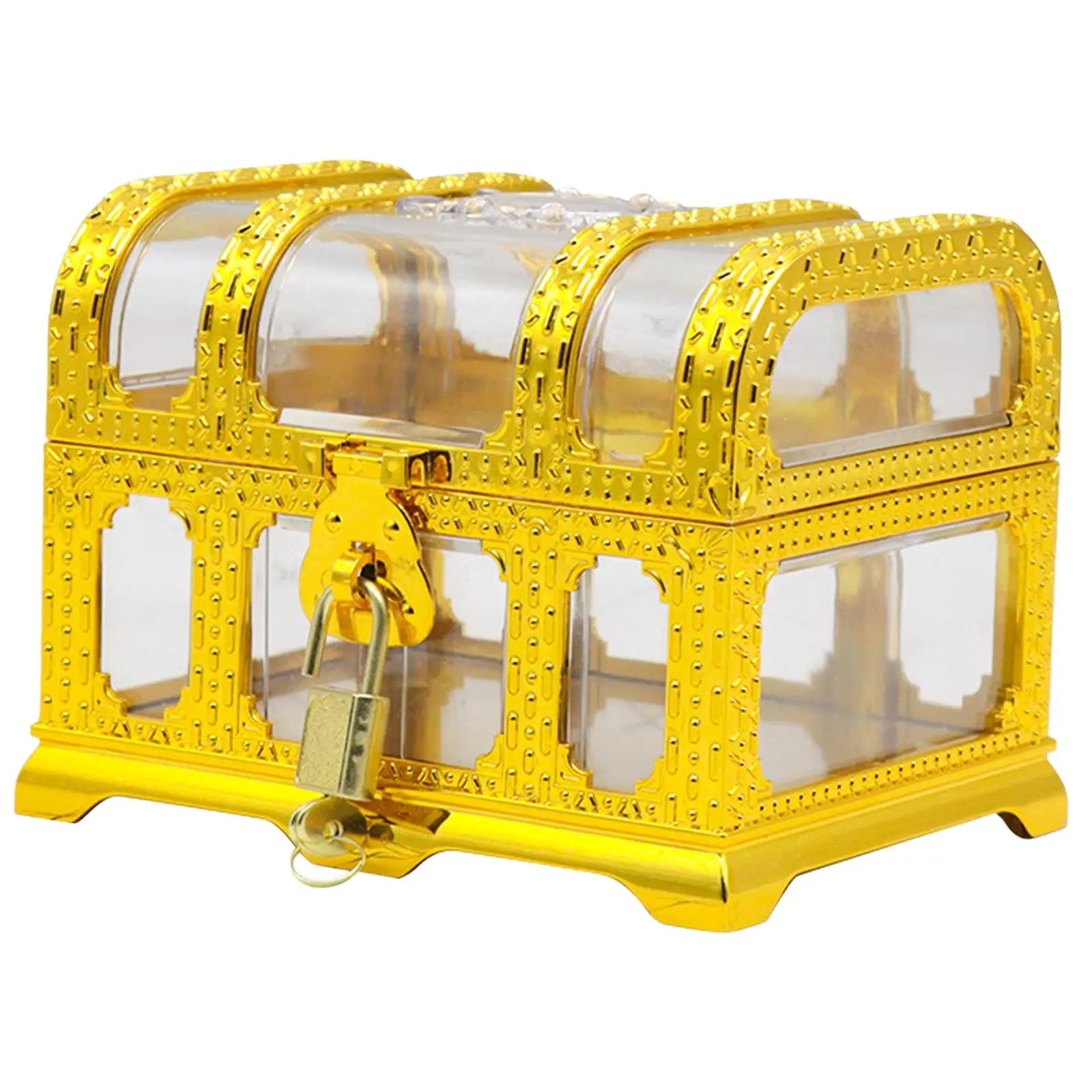 Treasure Chest Collection Storage Box Gift Box with Lock & Keys Piggy Bank Jewelry Organizer Goodie Bags for Kids Party Favors