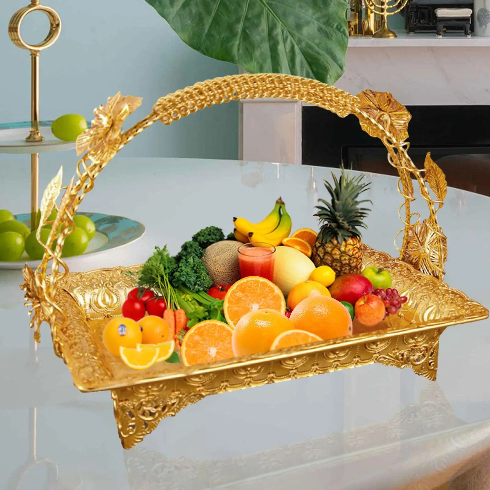 Fruit Tray Crafts Iron Dried Food Plate for Home Kitchen Wedding Gift