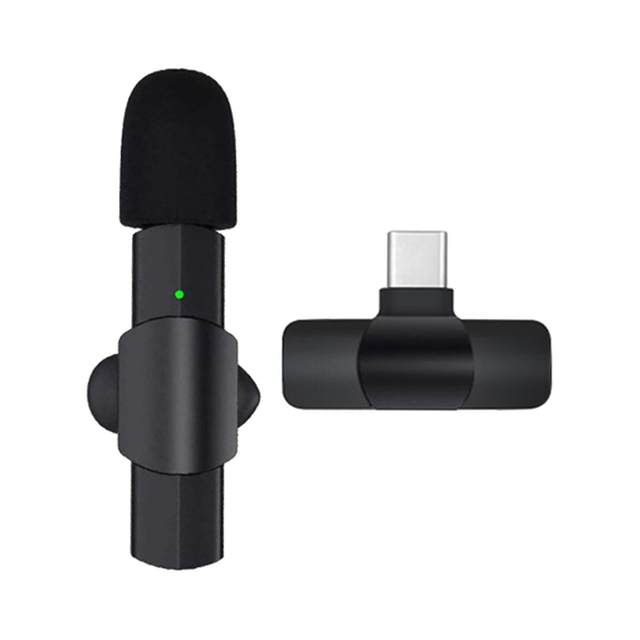 Wireless Lavalier Microphone USB C Clip On PC Sound Pickup Transmitter Lapel Mic for Video