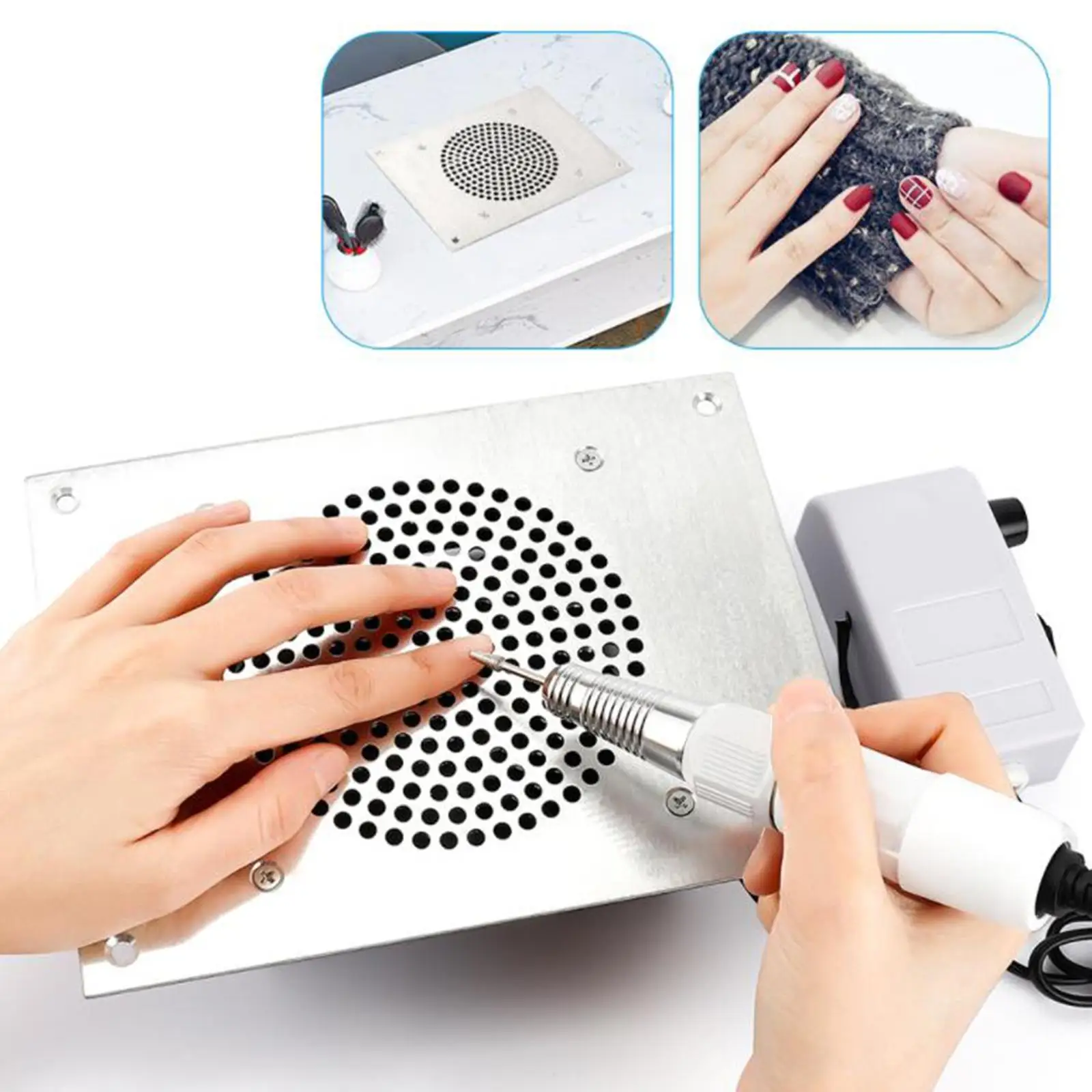 Desk Nail Dust Collector Nail Extractor Fan for Manicure Tools Equipment Nail Pedicure Art Vacuum Cleaner Nail Dust Collector