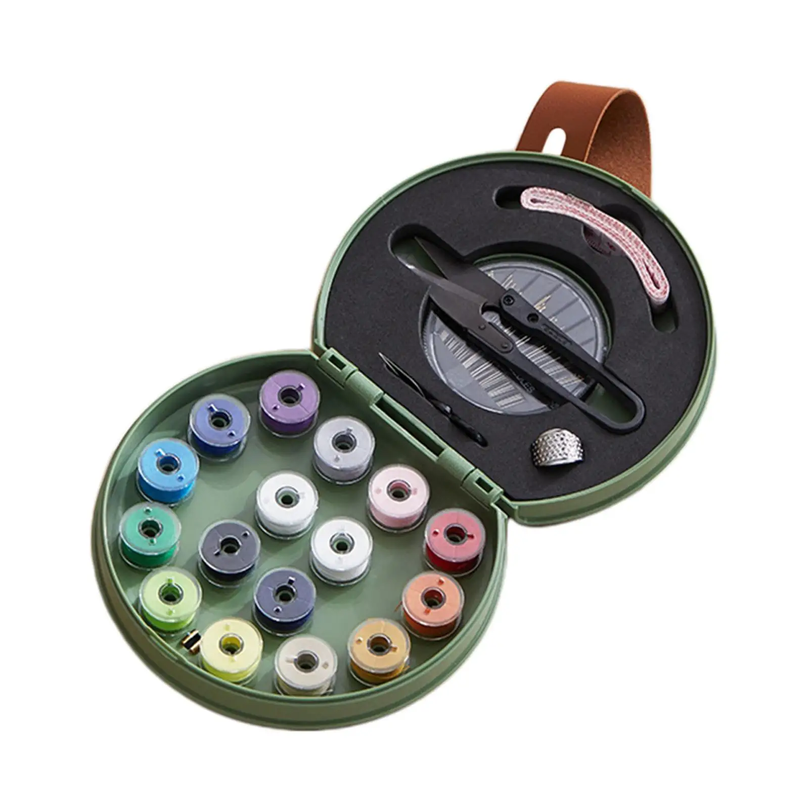 Sewing Kit Sewing Accessories Tape Measure Threader PU Leather Case Basic Sewing Repair Kits for Travel Adults Kids