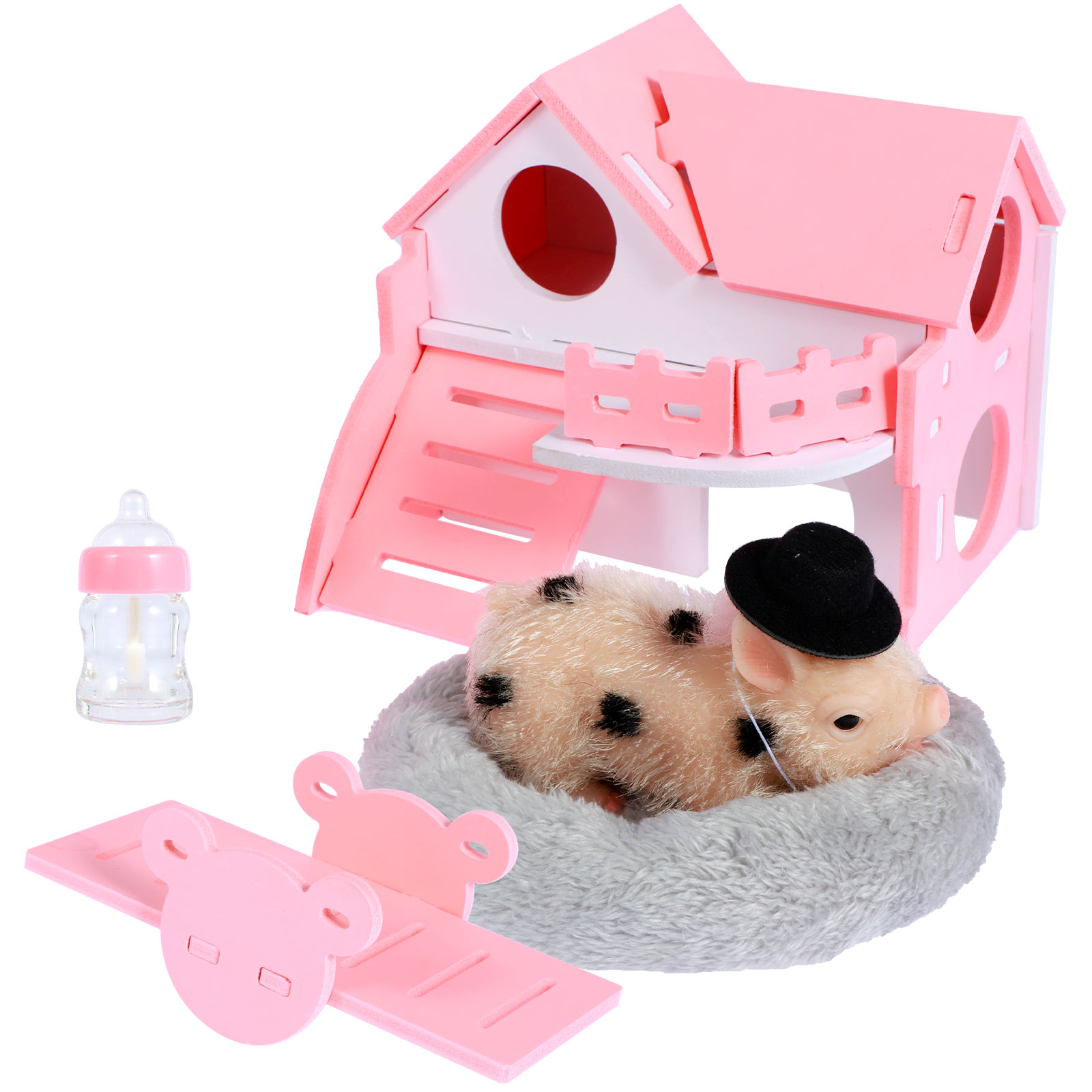 Silicone Pig Doll Toy Mini Soft Realisitc Pig Doll Baby Early Educational Toy Gift Cute Lifelike Piglet Doll Decompression Toys