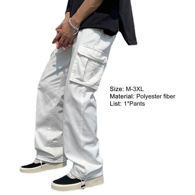 Men Baggy Pants Loose Cargo Trouser Hip Hop Pocket Dance