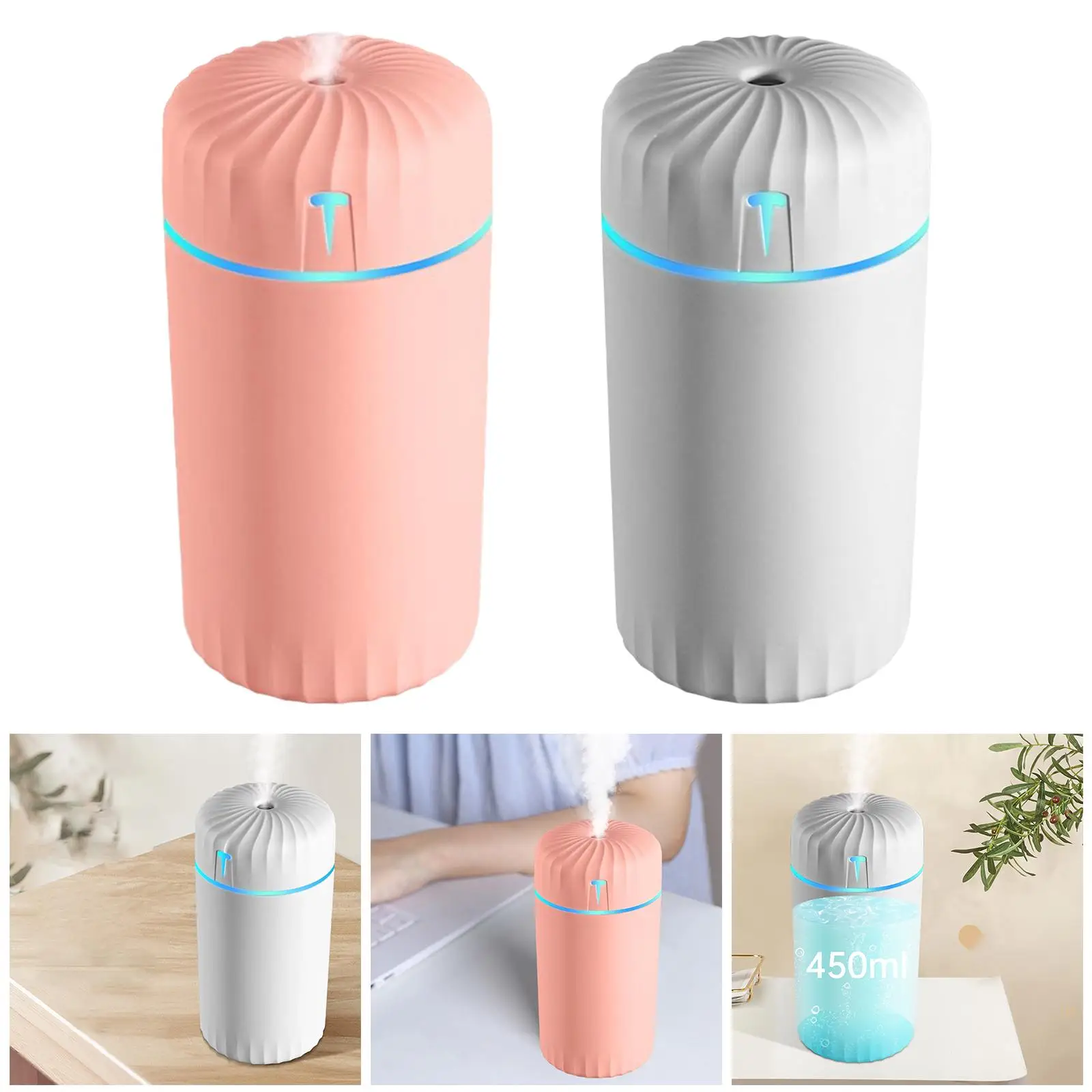 Mini Cool Mist Humidifier Diffuser Purifier USB LED for Travel Home