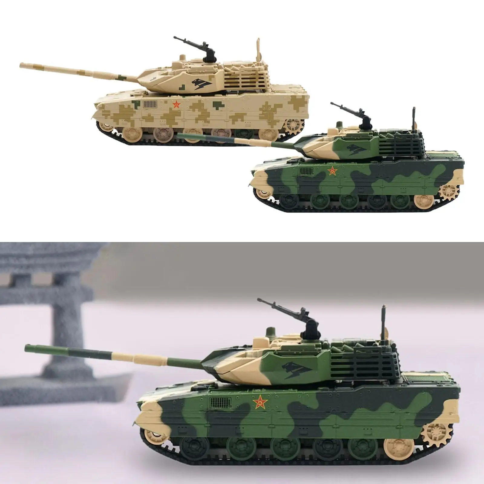 1:64 Scale Armored Light Tank Model for Children Tabletop Decor Collection