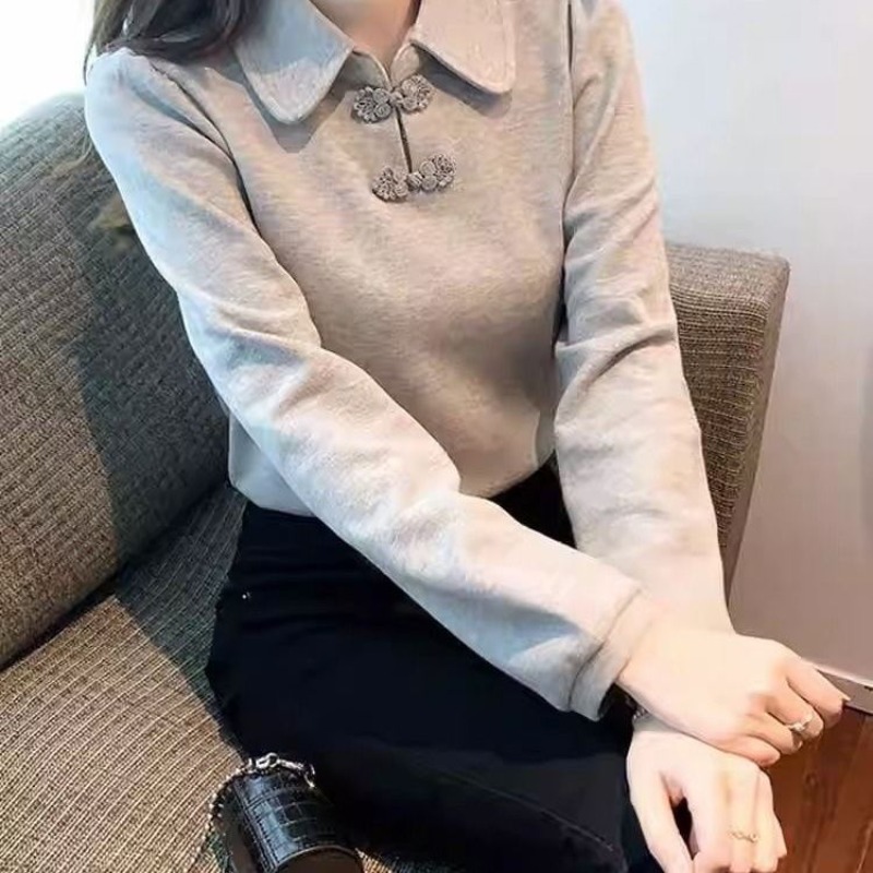 Frauen Herbst Winter Neue Mode Elegante Halb Stehkragen Pullover Lange Ärmel Einfarbig Unten Casual Westlichen Vielseitige Tops – Detail 6