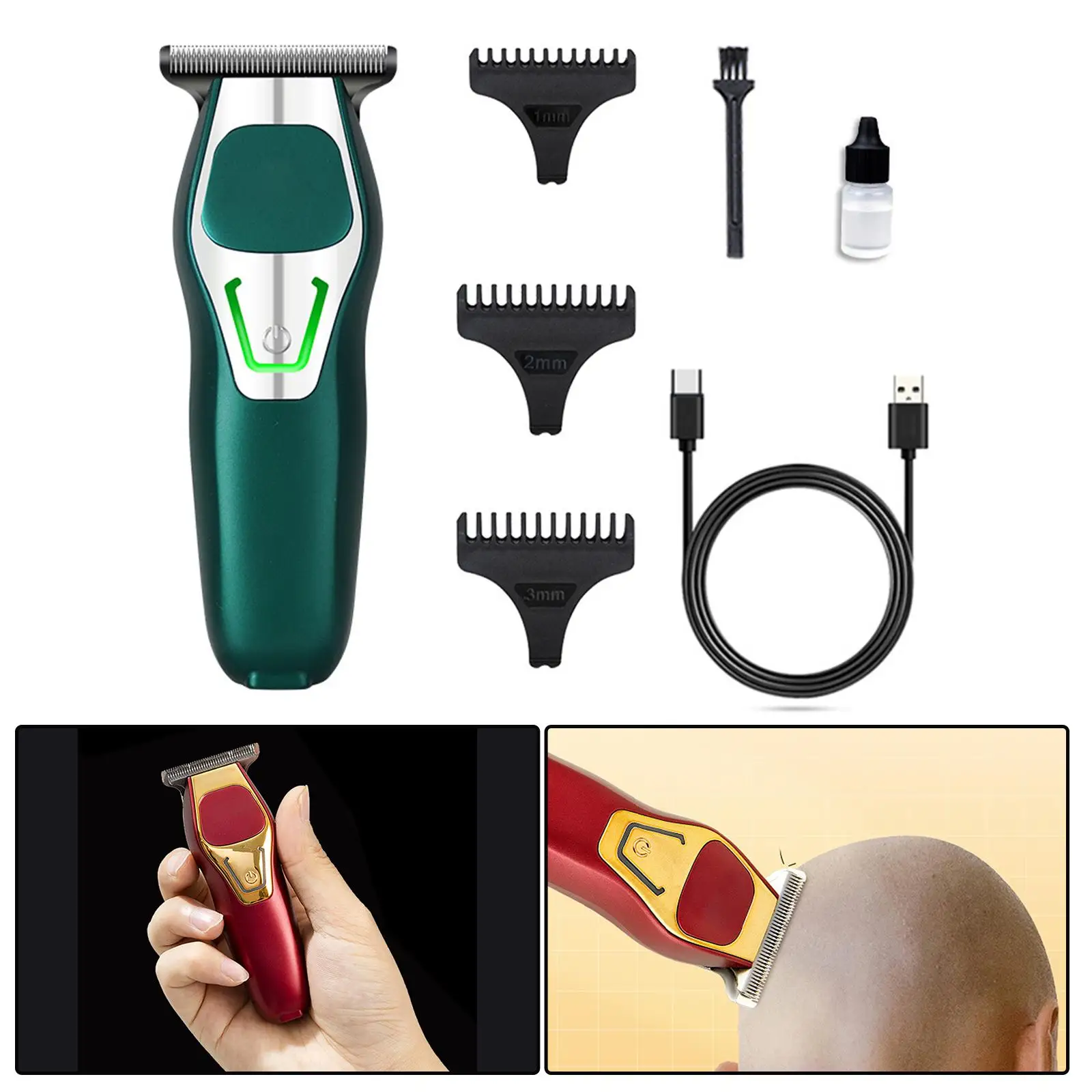 Low Noise Men`s hair trimmer Beard Trimmer Trimming 0mm Professional