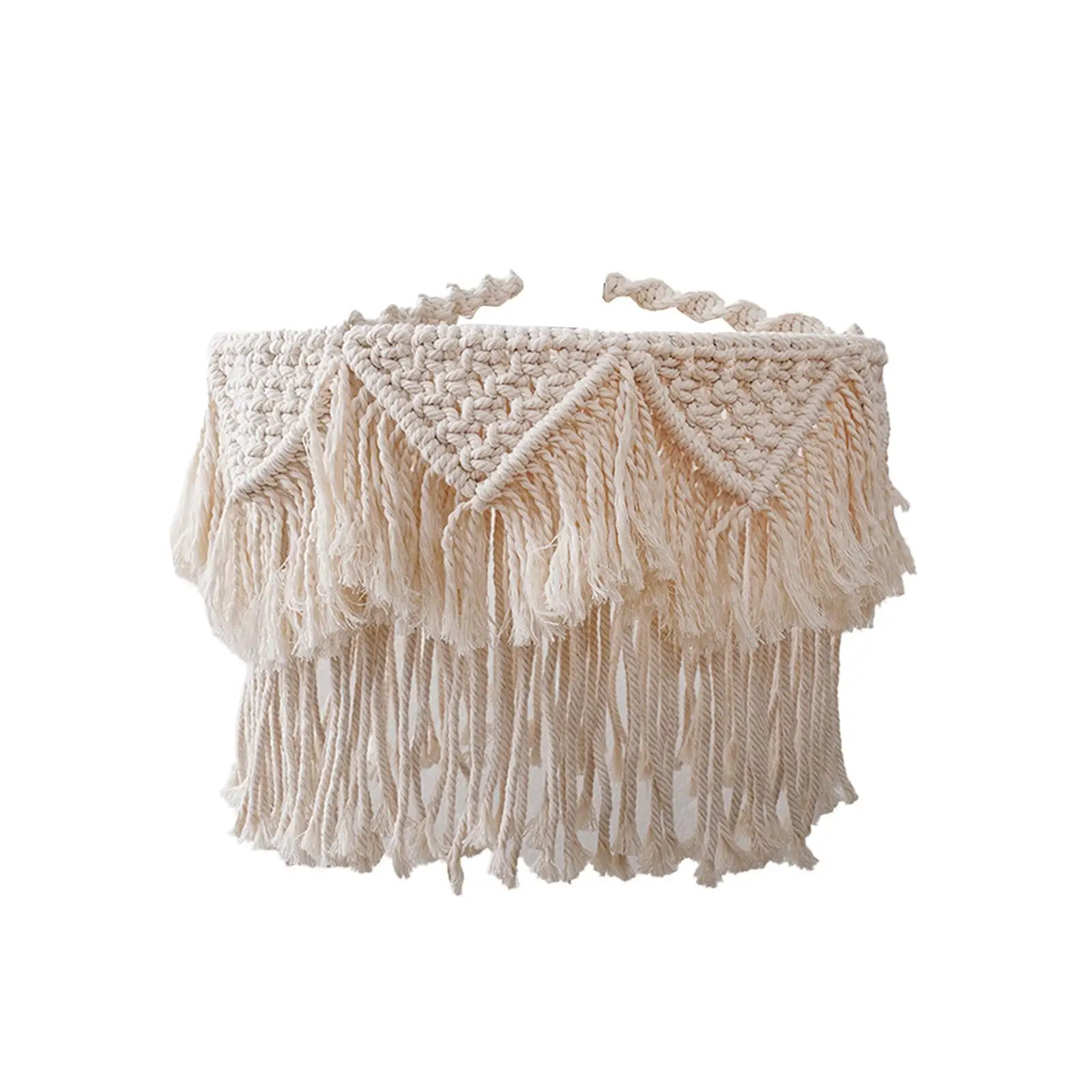 Macrame Lamp Shade Bohemian Hand Woven Light Cover Pendant Light Shade Only Lampshade for Home Wedding Bedroom Decoration