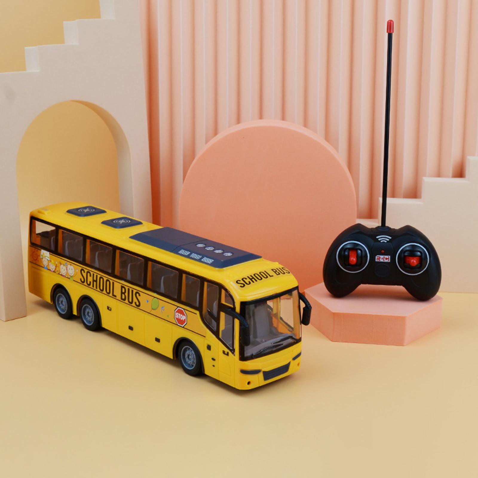 Simulation RC School Bus Toy Party Favors with Lights and Music Battery Operated Motor Vehicles for Children Baby Boy Girl Kids