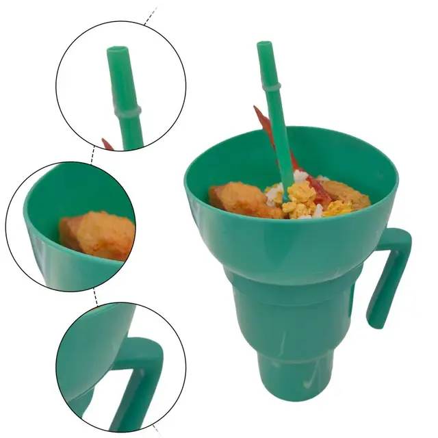 Portable Snack Cup Multifunctional Color Changing Stadium Tumbler Snack Cup  Drink Cup Straw Combo for Movies Home Use Snack - AliExpress
