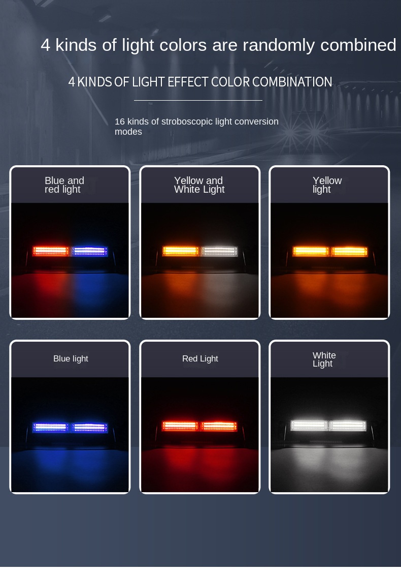 Car Wagon Front and Rear Windshield Glass Suction Tray Flashing Warning Light - Versatile and Easy to Use